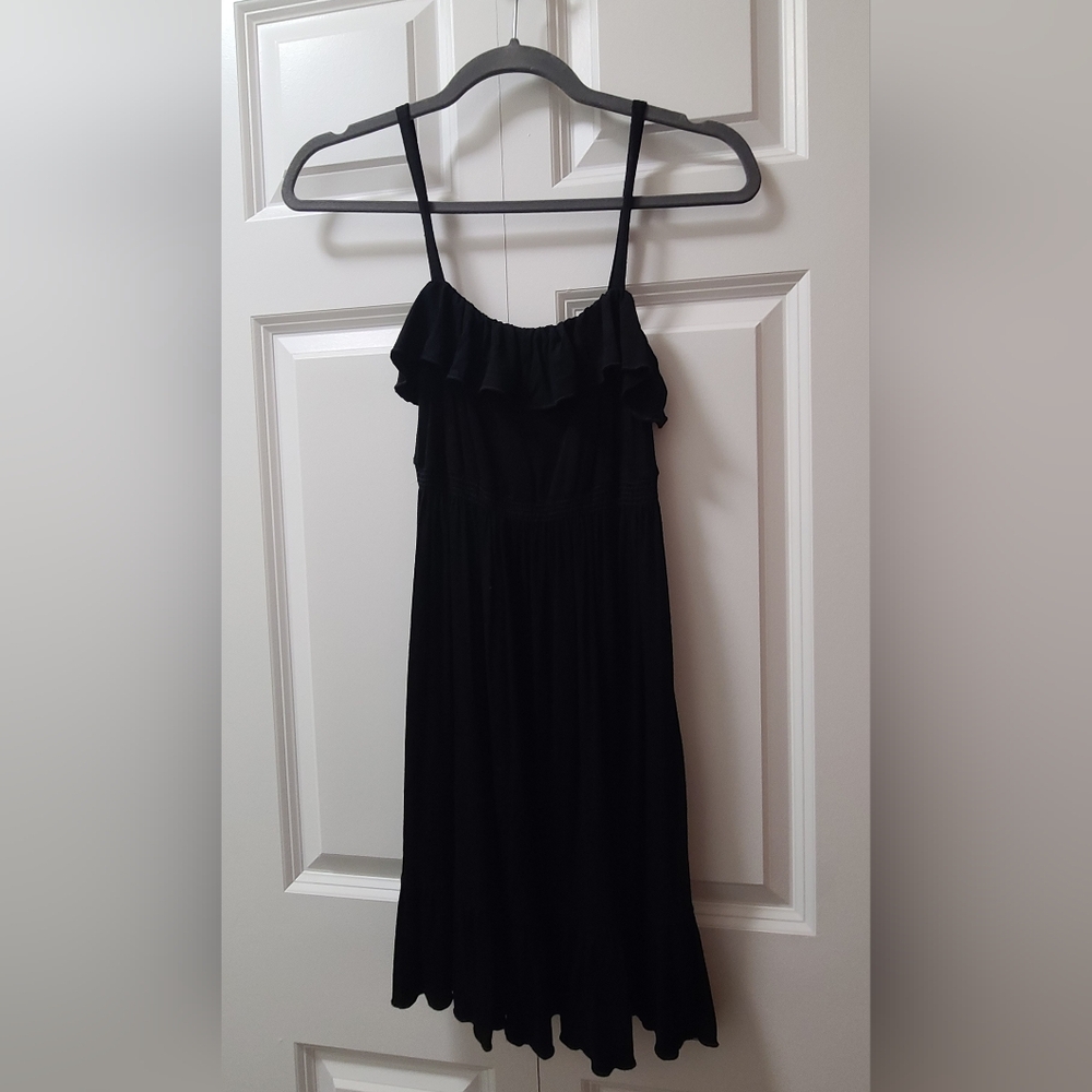 Black Ruffled Sleeveless Dress - Size XS